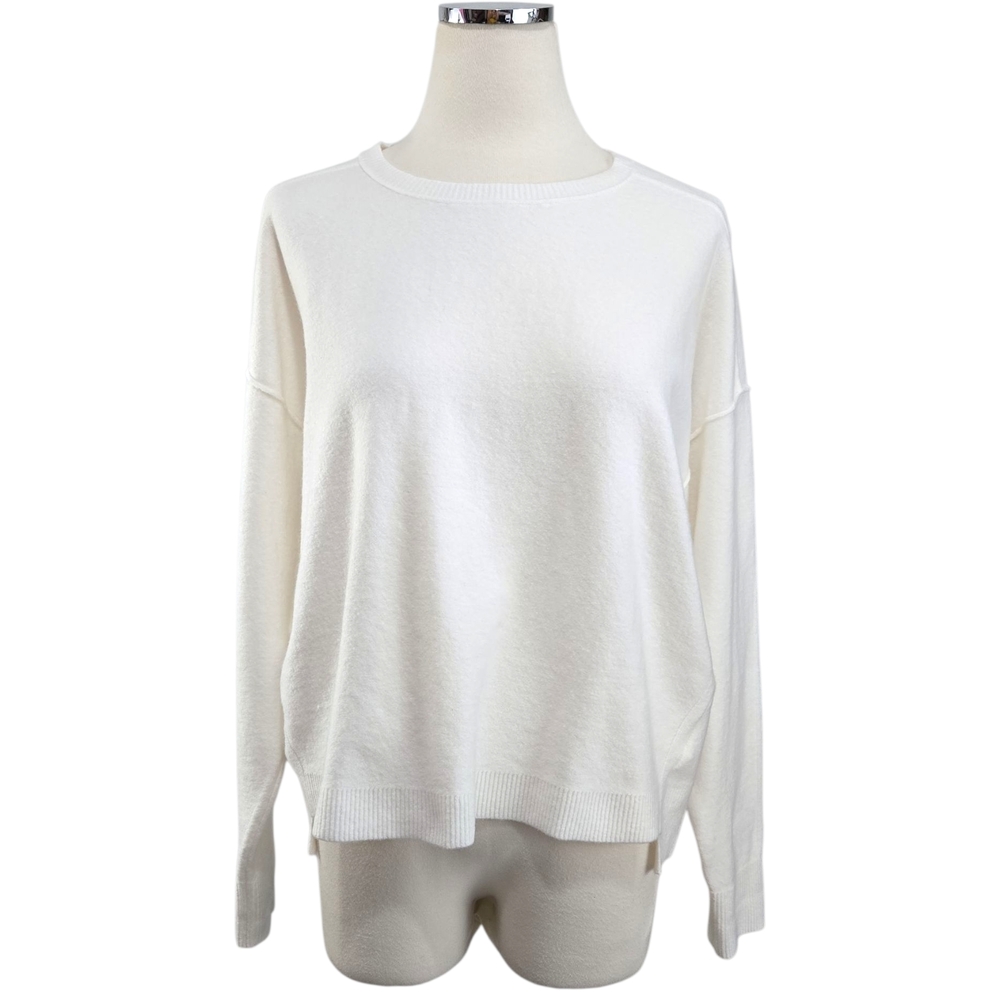 Free People Luna Pullover Wool Blend Stark White Size S Long Sleeve Crew Neck